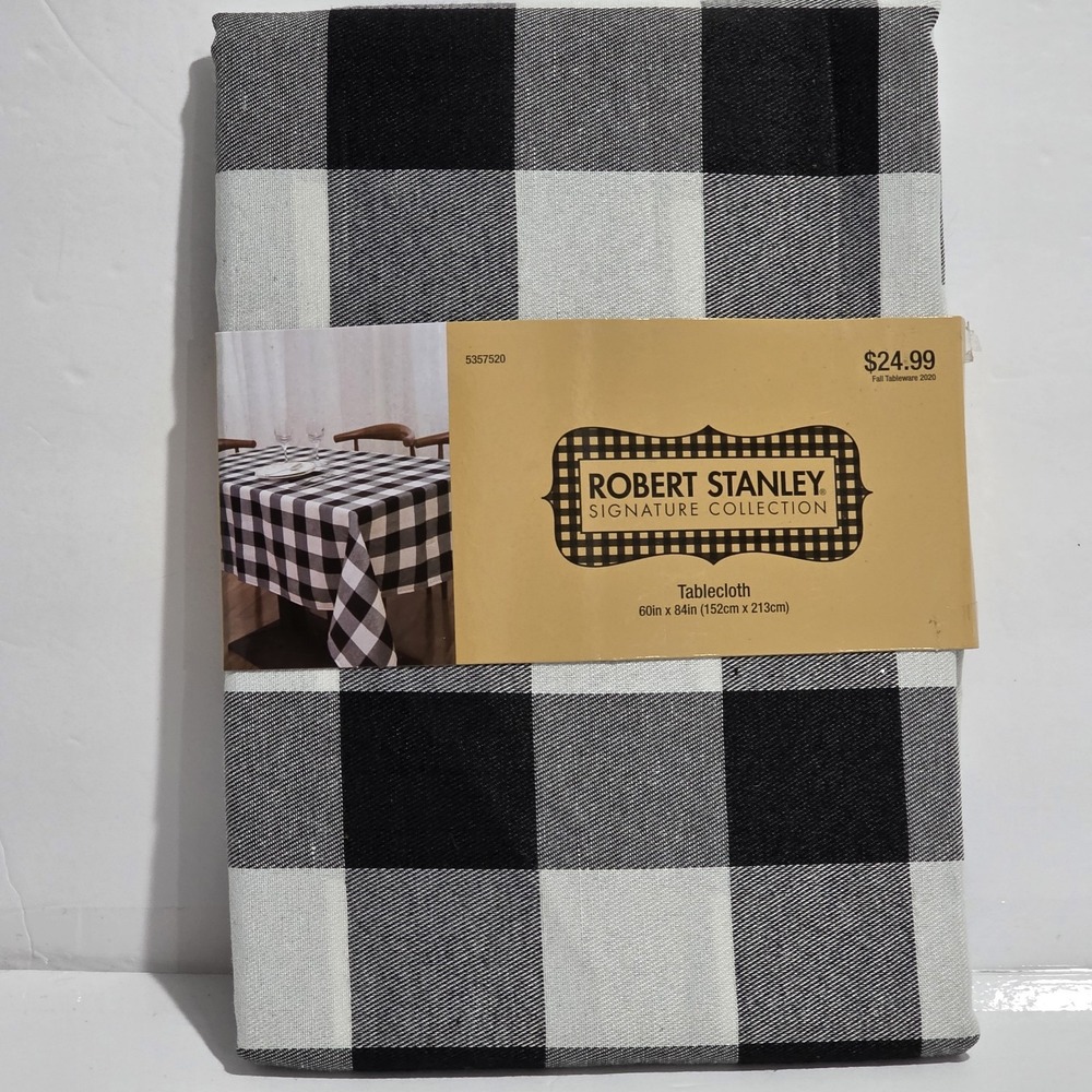 Farmhouse Buffalo Plaid Cottage Fabric 60x84 Rectangle Tablecloth Christmas Fall